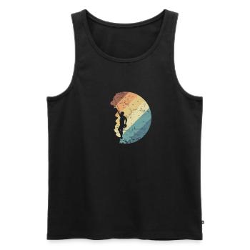 Escalade de bloc la nuit - Débardeur bio Premium Homme - noir - Devant - Michal (187cm)