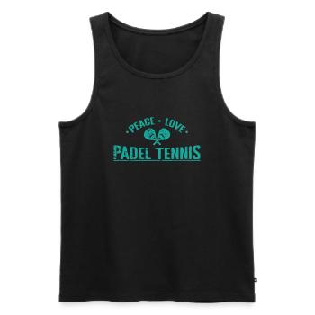 Peace Love Padel Tennis - Débardeur bio Premium Homme - noir - Devant - AI Model Male 178 light (178cm)