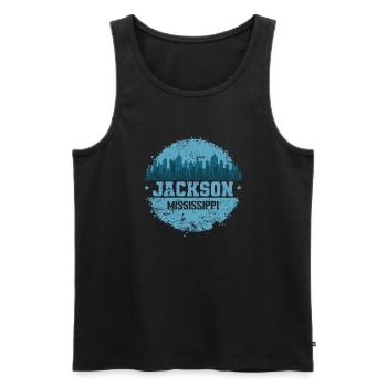Jackson, Mississippi, a city in Jackson, Mississippi - Men's Premium Organic Tank Top - black - Front - AI Model Male 178 light (178cm)
