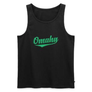 Omaha Nebraska City in the United States - Men's Premium Organic Tank Top - black - Front - Michal (187cm)