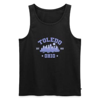 Toledo, ville de l’Ohio aux États-Unis - Débardeur bio Premium Homme - noir - Devant - Michal (187cm)