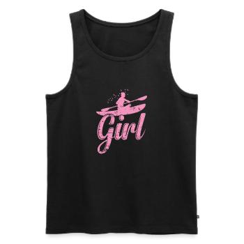 Kayak Girl Water Paddle Boat Canoeing - Men's Premium Organic Tank Top - black - Front - AI Model Male 178 light (178cm)