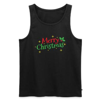 Merry Christmas Weihnachten - Männer Premium Bio Tank Top - Schwarz - Vorne - Michal (187cm)