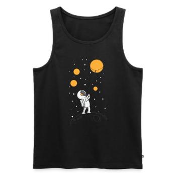 Astronaut im fernen Weltraum - Männer Premium Bio Tank Top - Schwarz - Vorne - AI Model Male 178 light (178cm)
