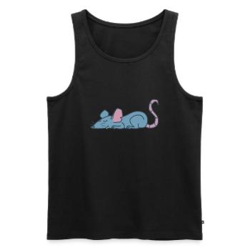 Rat sleeping nature rodent - Men's Premium Organic Tank Top - black - Front - AI Model Male 178 light (178cm)