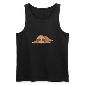 Faultier schläft am Boden - Männer Premium Bio Tank Top - Schwarz - Vorne - Michal (187cm)
