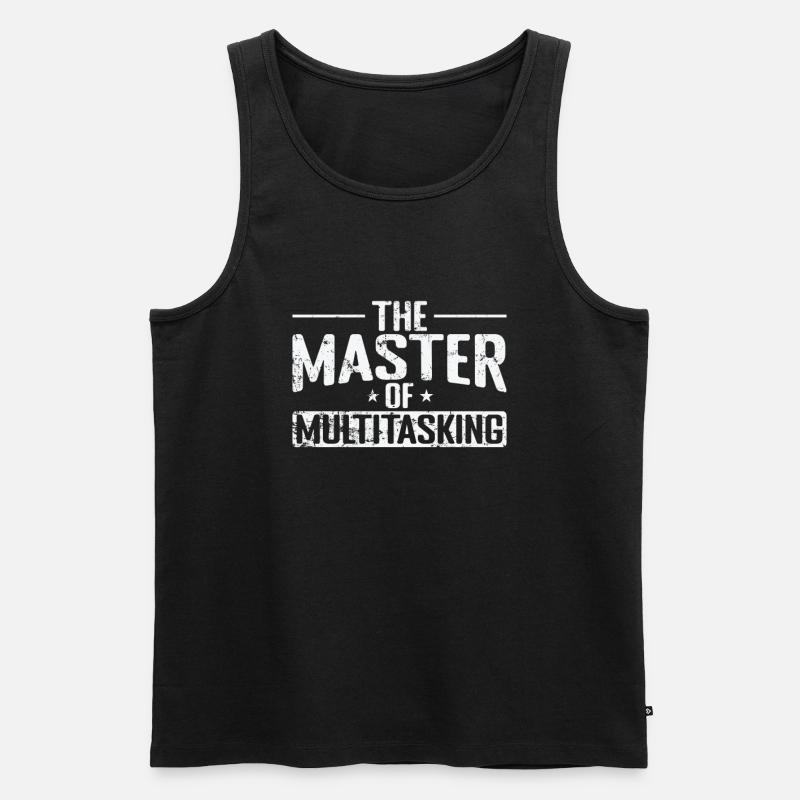 The Master of Multitasking - Männer Premium Bio Tank Top - Schwarz
