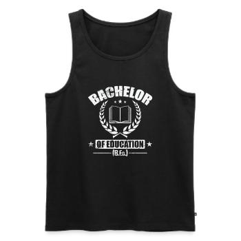 Bachelor of Education (B.Ed.) - Men's Premium Organic Tank Top - black - Front - Michal (187cm)