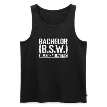 Baccalauréat en travail social Services sociaux - Débardeur bio Premium Homme - noir - Devant - Michal (187cm)