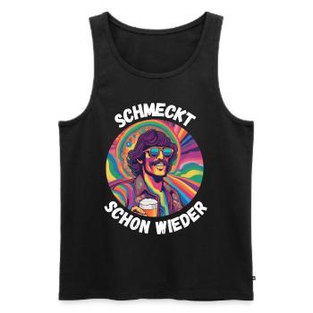 Schmeckt schon wieder! - Männer Premium Bio Tank Top - Schwarz - Vorne - Michal (187cm)