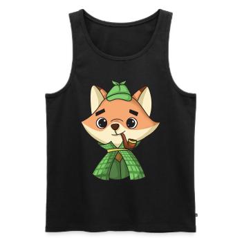 Fuchs-Detektiv - Männer Premium Bio Tank Top - Schwarz - Vorne - Michal (187cm)