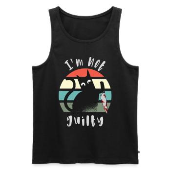 I'm not guilty, Innocent Cat with knife - Men's Premium Organic Tank Top - black - Front - AI Model Male 178 light (178cm)