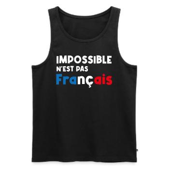 impossible n'est pas français - Débardeur bio Premium Homme - noir - Devant - Michal (187cm)