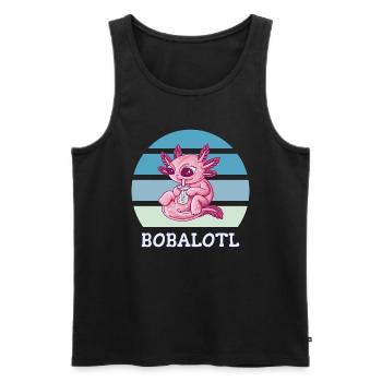 Boba Bubble Tea Axolotl Bobalotl - Débardeur bio Premium Homme - noir - Devant - Michal (187cm)