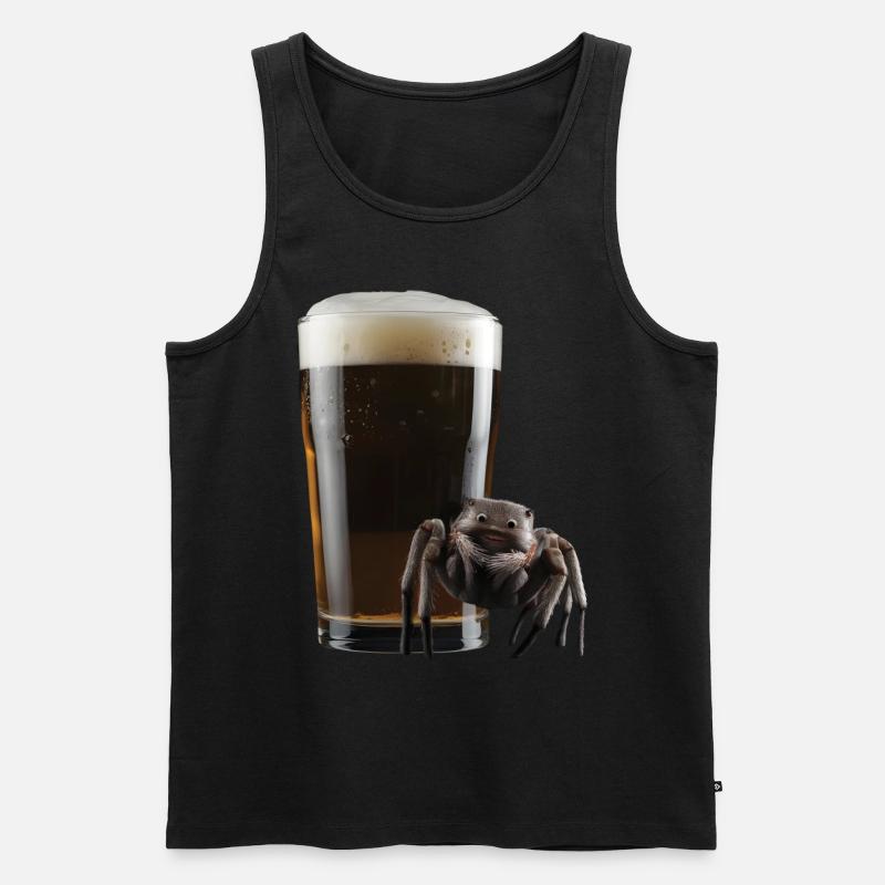 Spinne Bier - Männer Premium Bio Tank Top - Schwarz
