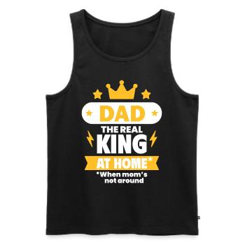 Papa, le vrai roi à la maison - Débardeur bio Premium Homme - noir - Devant - Michal (187cm)