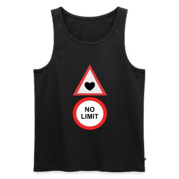 Heart Love No Limit Road Signs - Men's Premium Organic Tank Top - black - Front - AI Model Male 178 light (178cm)