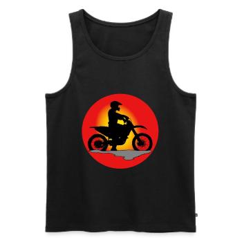 Motocross Enduro Motorrad Dirt Bike Biker Moto - Männer Premium Bio Tank Top - Schwarz - Vorne - Michal (187cm)