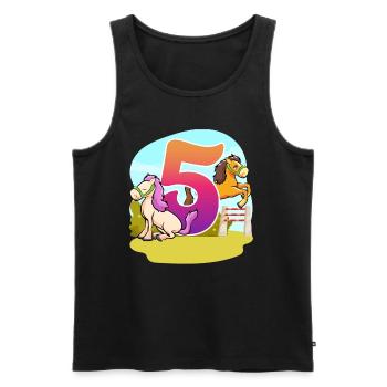 5th Birthday Riding Horse Theme Five Party - Men's Premium Organic Tank Top - black - Front - Michal (187cm)
