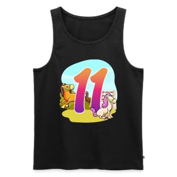 11. Geburtstag Reiten Pferde-thema Eleven Party - Männer Premium Bio Tank Top - Schwarz - Vorne - Michal (187cm)