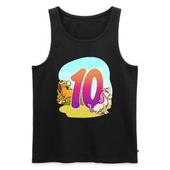 10ème anniversaire Équitation à cheval Thème Dix Fête - Débardeur bio Premium Homme - noir - Devant - Michal (187cm)