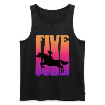 Girl riding, I am 5 years old, children 5. - Men's Premium Organic Tank Top - black - Front - Michal (187cm)