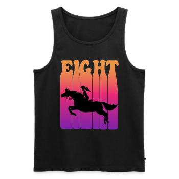 Girl riding, I am 8 years old, children 8. - Men's Premium Organic Tank Top - black - Front - Michal (187cm)