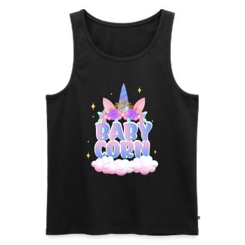 | de maïs pour bébé Mignon | Licorne Chemise Licorne | Fille - Débardeur bio Premium Homme - noir - Devant - Michal (187cm)