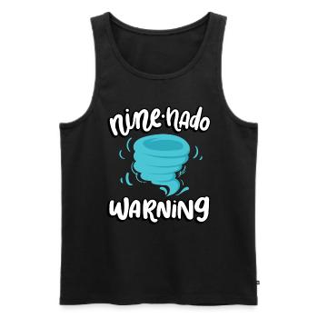 Nine-nado Warning 9th Birthday | Tornado - Men's Premium Organic Tank Top - black - Front - AI Model Male 178 light (178cm)