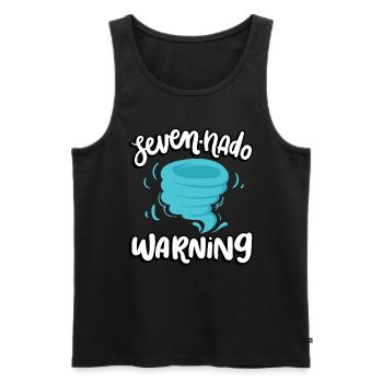 Seven-nado Warning 7th Birthday | Tornado - Men's Premium Organic Tank Top - black - Front - AI Model Male 178 light (178cm)