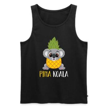 Pina koala pina colada ! | Lustiges Geschenk | - Männer Premium Bio Tank Top - Schwarz - Vorne - AI Model Male 178 light (178cm)