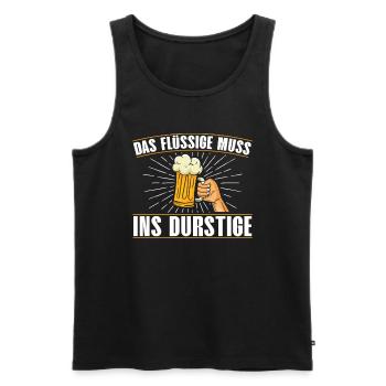 Das flüssige muss ins durstige craft bier fans - Männer Premium Bio Tank Top - Schwarz - Vorne - AI Model Male 178 light (178cm)