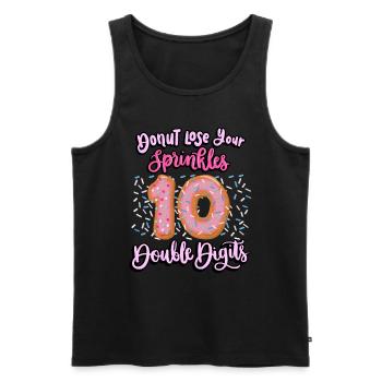 Donut Perdez vos asperges | 10 Anniversaire de beignet - Débardeur bio Premium Homme - noir - Devant - AI Model Male 178 light (178cm)
