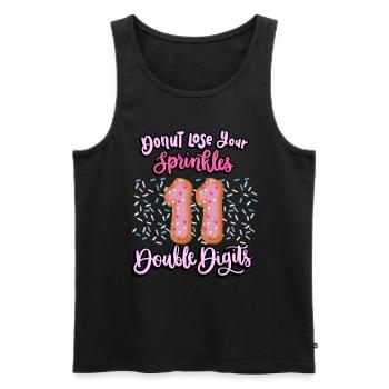 Donut Lose Your Sprinkles 11th Birthday | Beignet - Débardeur bio Premium Homme - noir - Devant - AI Model Male 178 light (178cm)