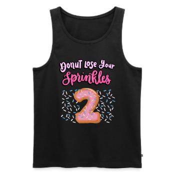 Donut Lose Your Sprinkles 2. Geburtstag | Donut - Männer Premium Bio Tank Top - Schwarz - Vorne - Michal (187cm)