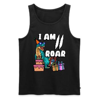 Je suis 2 Roar | Chemise d’anniversaire de dinosaure | - Débardeur bio Premium Homme - noir - Devant - AI Model Male 178 light (178cm)