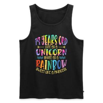 19 Jahre Alt Niedlich Wie Ein Einhorn Hell Wie - Männer Premium Bio Tank Top - Schwarz - Vorne - Michal (187cm)