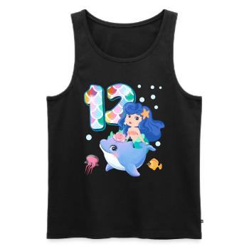 12th birthday | Mermaid Birthday | - Men's Premium Organic Tank Top - black - Front - AI Model Male 178 light (178cm)