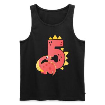 5ème anniversaire | | d’anniversaire de dinosaure - Débardeur bio Premium Homme - noir - Devant - Michal (187cm)