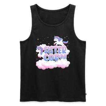 Schwester Mais | Einhorn Geburtstag | Einhorn - Männer Premium Bio Tank Top - Schwarz - Vorne - Michal (187cm)