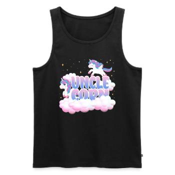 Uncle Corn | Unicorn Birthday | Unicorn Theme | - Men's Premium Organic Tank Top - black - Front - Michal (187cm)