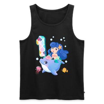 1st Birthday | Mermaid Birthday | - Men's Premium Organic Tank Top - black - Front - Michal (187cm)
