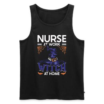 Infirmière au travail Witch Im - Débardeur bio Premium Homme - noir - Devant - Michal (187cm)
