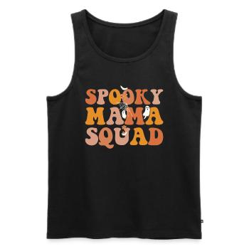 Spooky Mama Squad Fête costumée d’Halloween avec - Débardeur bio Premium Homme - noir - Devant - Michal (187cm)