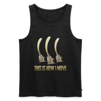 How To Move Magician Broomsticks Halloween Party - Men's Premium Organic Tank Top - black - Front - AI Model Male 178 light (178cm)