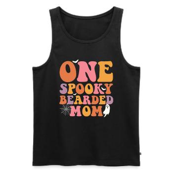 A ghostly, bearded mother - - Men's Premium Organic Tank Top - black - Front - AI Model Male 178 light (178cm)