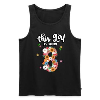 Dieses Mädchen Ist Jetzt 8 Bunte Blumen 8. - Männer Premium Bio Tank Top - Schwarz - Vorne - AI Model Male 178 light (178cm)