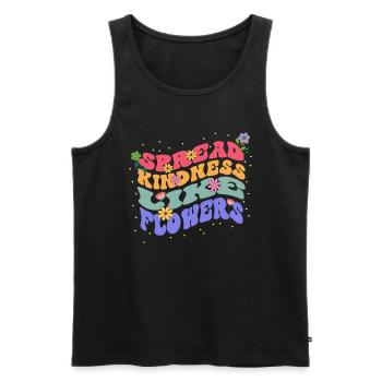 Spreading Kindness Like Flowers Bloom - Men's Premium Organic Tank Top - black - Front - AI Model Male 178 light (178cm)