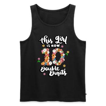 Dieses Mädchen Ist Jetzt 10 Double Digits Floral - Männer Premium Bio Tank Top - Schwarz - Vorne - AI Model Male 178 light (178cm)