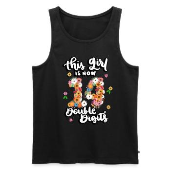 Dieses Mädchen Ist Jetzt 14 Double Digits Floral - Männer Premium Bio Tank Top - Schwarz - Vorne - AI Model Male 178 light (178cm)
